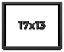 17x13 Shadow Box Frame Black | 1 inches Deep Real Wood Contemporary Shadowbox Di