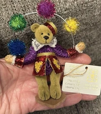 Little Gem Teddy Bear Deb Canham Jolly Jester  Signed