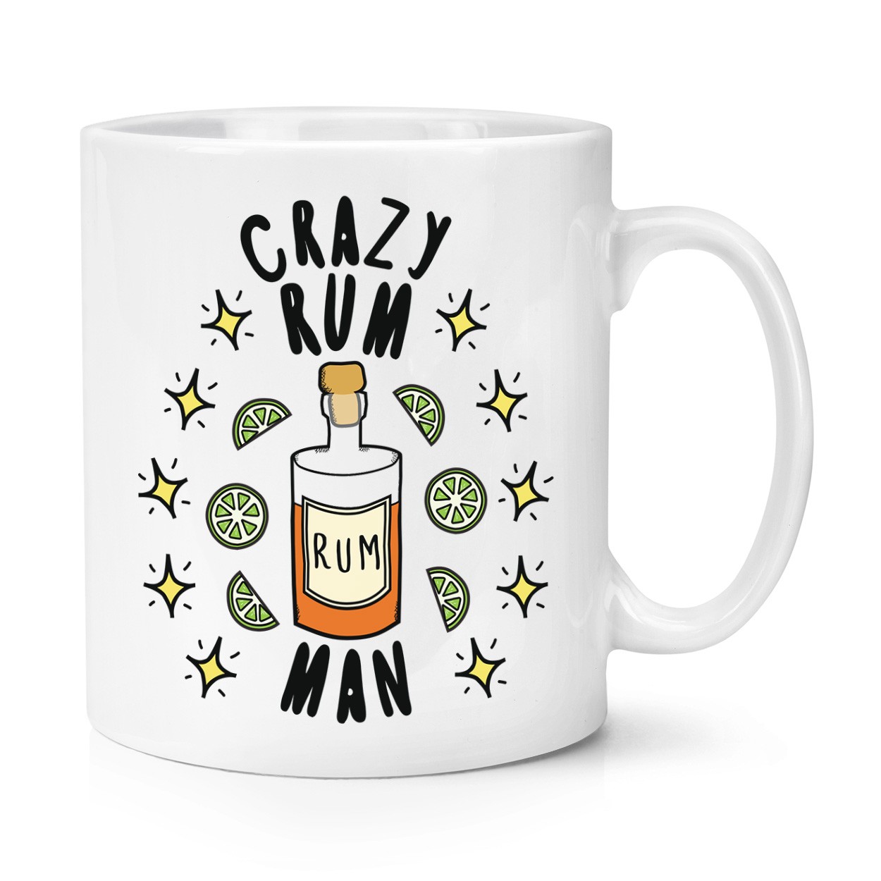 Crazy Rum Man Stars 10oz Mug Cup Funny Joke Drunk Dad Fathers Day