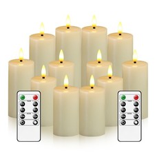 Flameless Candles with Remote  Timer - Flickering Battery LED Candles,True W...