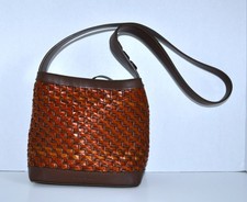 Nine West woven faux leather small cross-body brown purse