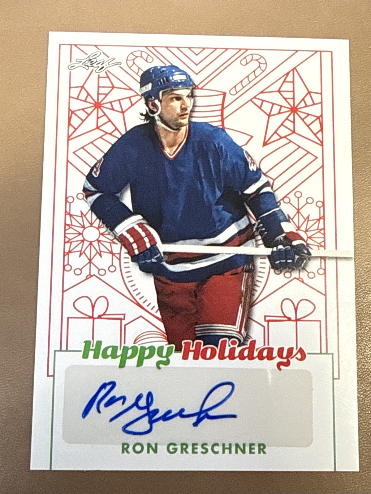 Ron Greschner Auto 2023 Leaf Holiday Packs - #BA-RG1 (AU) Autograph Hockey Card