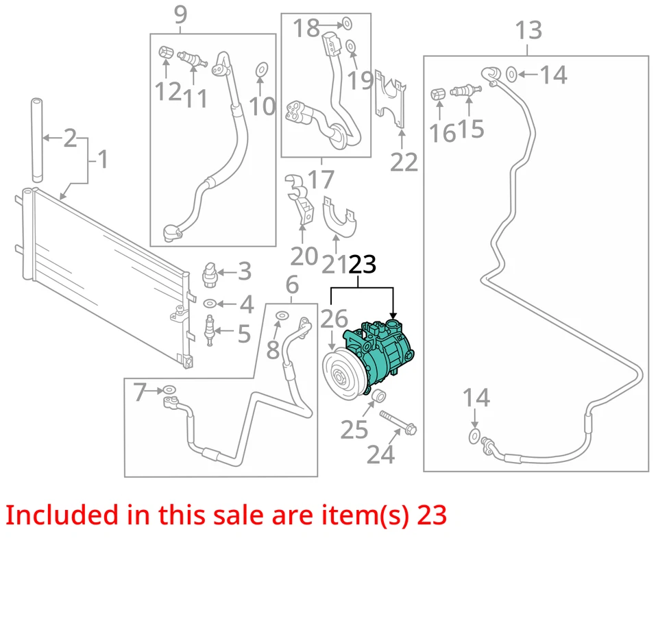 Audi Q7 2017 aire acondicionado aire acondicionado compresor de aire acondicionado OEM 52 k millas - LKQ406174684 Foto 4 de 4