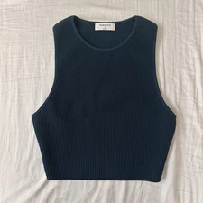 Aritzia Babaton Sculpt Knit Racer Cropped Tank EUC