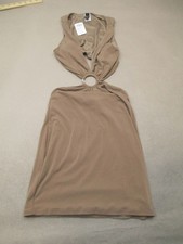 NWT Windsor Size S Womens Taupe Deep V Neck Sleeveless Stretch Beauty Dress 665