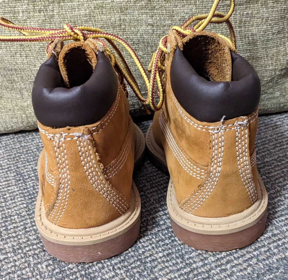 Botas Timberland 6 polegadas criança tamanho 5 trigo nobuck couro infantil - Imagem 3 de 4