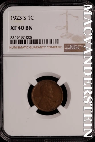 1923-S Lincoln Wheat Cent - NGC XF 40 BN - Scarce  No Reserve  #SLH42