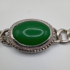 Vintage Handmade Men's Green Onyx Silver Bracelet. 9 inches long. 57g — photo 4