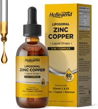 Liposomal Zinc Copper Liquid Drops, 50Mg Zinc Picolinate with Copper, Selenium,