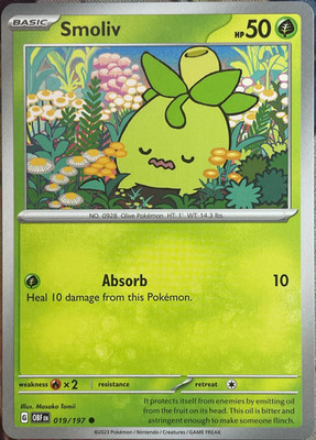 Smoliv - 019/197 - Obsidian Flames Pokemon 2023