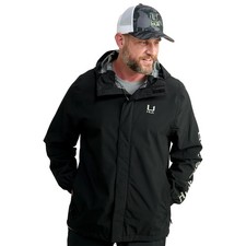 Mens Storm Jacket, Heavy Duty Fishing Rain Coat, Black, XX-Large