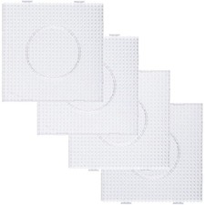 Large Clear 5mm Pegboards for Perler Beads, 4-Pack Kids Craft Fuse Bead Boards