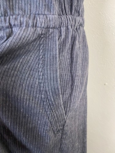 Prana Nani Jumper Jumpsuit Women size Medium Hemp Blend Striped Sleeveless - Picture 16 of 20