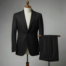 Men  s Suit Black Slim, Custom Groom Tuxedo Wedding Prom Formal Business Attire