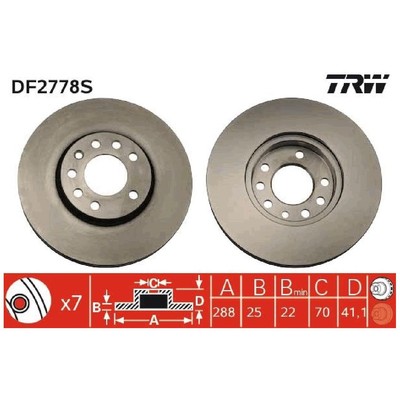 2x TRW Scheibenbremse vorne 4801628 569357 5390786 90496327 93179053 | 338294