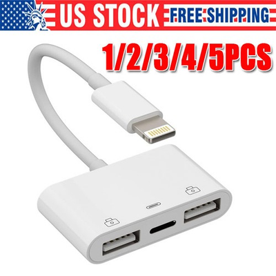 #ad For iPhone to dual USB 3.0 Camera OTG Adapter with Charging Port for iPad lot $33.77