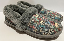 Skechers Bobs Too Cozy Pooch Parade Slippers Womens 8 Dog Print Faux Fur Lined