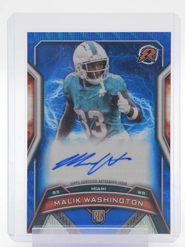MALIK WASHINGTON 2025 TOPPS RESURGENCE ROOKIE AUTO BLUE /99 DOLPHINS Q1300