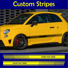 SEITENSTREIFEN FÜR FIAT 500 ABARTH 595 695 RACING STREIFEN DECALS AUFKLEBER PAAR