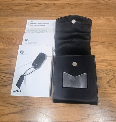 2024 Kia K5 GT-Line KEY FOB and all OWNERS MANUELS w/Black Case