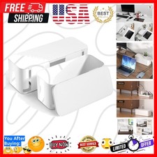 2 Pack Cable Management Box, Pet Friendly Cord Organizer Box for Home Offic...