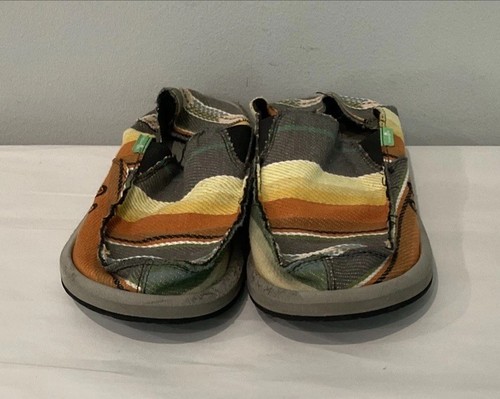 Herren Sanuk Sidewalk Surfer Herren Größe 7 Freizeit Leinen Schuhe Halbschuhe Multic. / Fehler - Bild 7 von 8