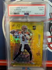 2020 Panini Select - Select Certified Rookies Joe Burrow RC Gold  /10 PSA 9