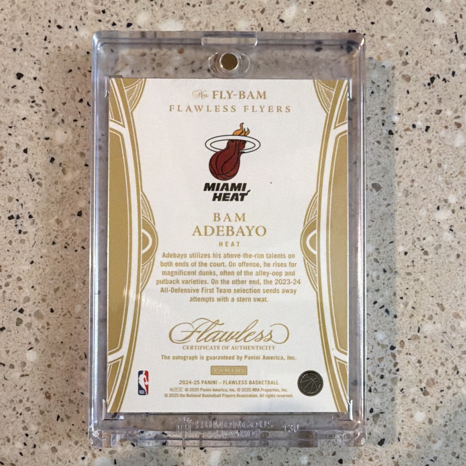 Panini 2024-25 Flawless Basketball Flawless Flyers Bam Adebayo Auto FLY-BAM view 2