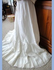 antique VICTORIAN WOMANS SKIRT only lace EVALYN BIETSCH girls long cotton 2