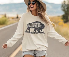 YELLOWSTONE NATIONAL PARK LONG SLEEVE TEE | UNISEX COMFORT COLORS LONG SLEEVE