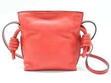 LOEWE Flamenco Clutch Mini 261842 Shoulder Bag Leather Red