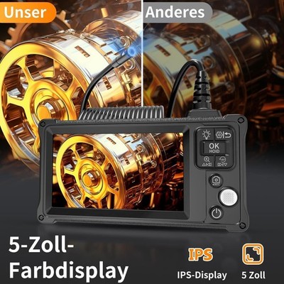 Ennovor Dual Lens 1920P Endoskop Inspektion Kamera LED Endoscope,5,0 Zoll IPS