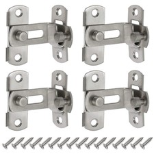 4 PCS 90 Degree Right Angle Door Latch with Screws Sliding Lock Barrel Bolt