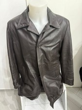 Giacca cappotto uomo pelle marrone taglia L mod. AM365