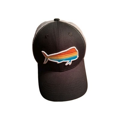 Mahi Mahi Fish Men's Hat One Size Fits All Colorful Embroidery Black Adjustable 