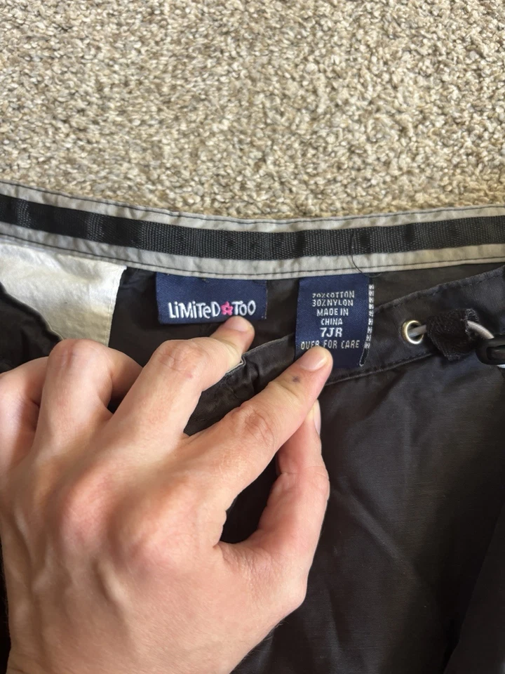 Vintage Y2K Limited Too Black Cargo Pants Removable Lengths Rhinestone Girls 7JR - Image 3 of 4