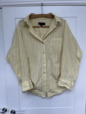 Woman’s Zara Oversized Blouse. Size L. Yellow Grey Pin Stripe. Excellent Cond - Image 1 of 3