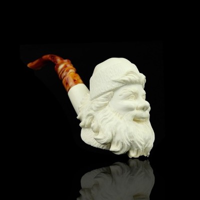 Santa  Clause Figure Pipe By Erdogan EGE Handmade Block Meerschaum-NEW W CASE388