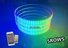 JHB 17.5"5ROWS Brightest RGB CHASING Flowing Truck LED Wheel Rim Ring Lights Set