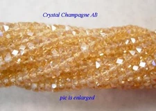  Champagne AB Faceted Rondelle Czech Glass Beads 6MM