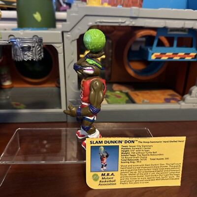 TMNT 1991 Vintage Slam Dunkin' Don 100% Complete w/ Card! | eBay
