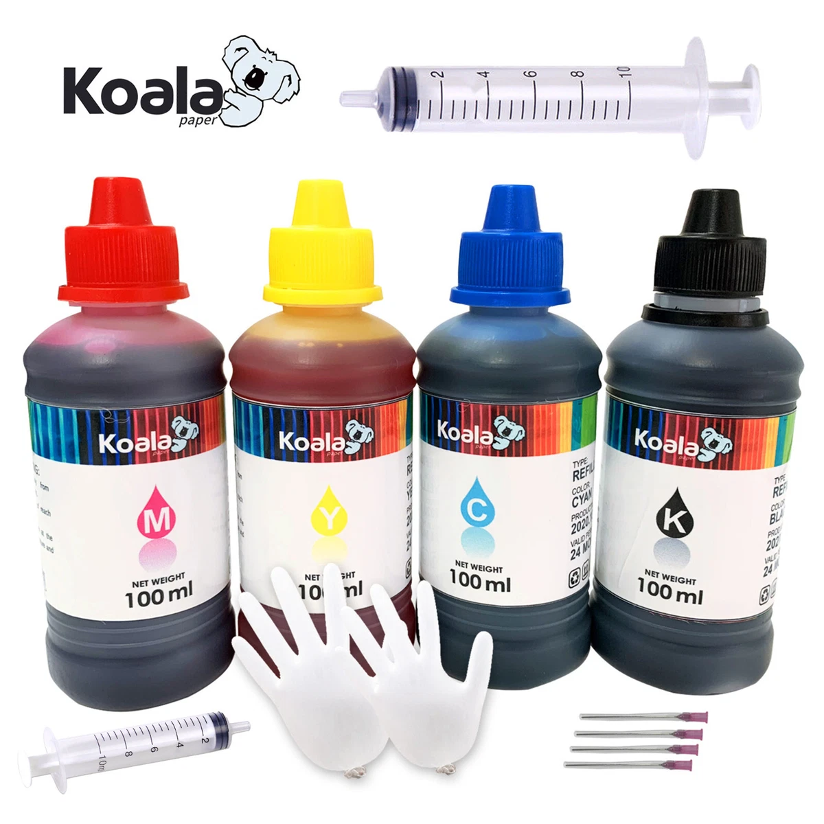 4X100ML Printer Ink Refill Kits Refill Ink for HP, Canon, Epson, Lexmark 644824538884