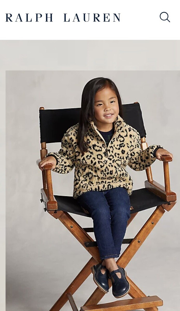 Girls Polo Ralph Lauren Girls Ocelot High-Pile Fleece 1/4-zip
