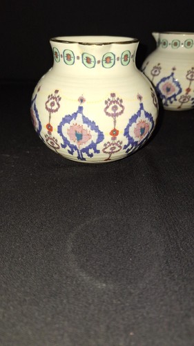 NWT ANTHROPOLOGIE HALDEN BOHO IKAT w/GOLD PITCHER JUG CREAMER SOLD OUT - 2 AVAIL - 第 3/11 張圖片
