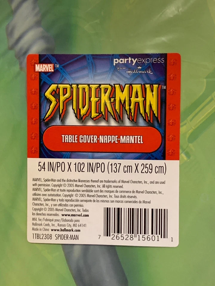 Cubierta de mesa Spider Man de Hallmark Plastic 54 x 102  Foto 3 de 3