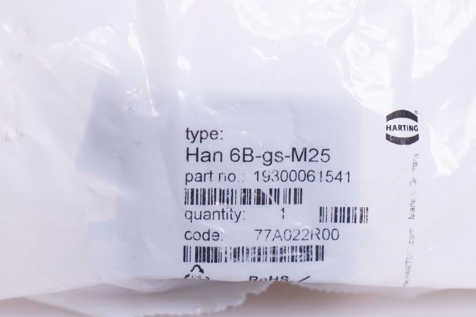 Harting Han 6B-GS-M25 19300061541 Tüllengehäuse Sockel OVP New