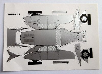 Bastelbogen Tatra 77 PKW Oldtimer Achtzylinder Miniautosalon MA-10 CZ Postkarte