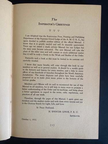 Rosicrucian Manual, H. Spencer Lewis - 1932 - 5th Ed, Vol 8, Antique HC Book - Picture 7 of 19