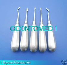 5 Bayonet Elevators Set Dental Extraction Instruments