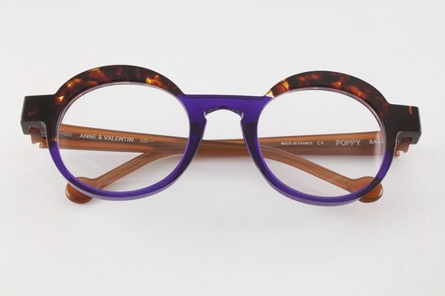 Rare Authentic Anne et Valentin POPPY 8A22 45mm Purple Tortoise Glasses France - Picture 6 of 6